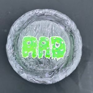 'Rad' polymer Clay covered Porcelain dish for jewelry/ miscellaneous items